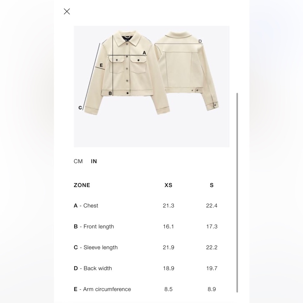 ZARA CONTRASTING COLLAR CROP JACKET XS 5520/071 BARN CHORE COAT FALL VIRAL - Picture 9 of 12